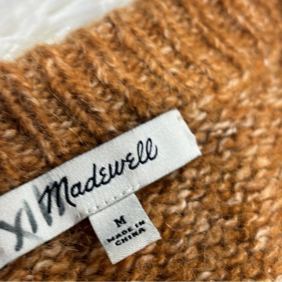 MADEWELL Striped Baxter Color Block Alpaca Blend Sweater Tunic Oversized Medium - Picture 8 of 12